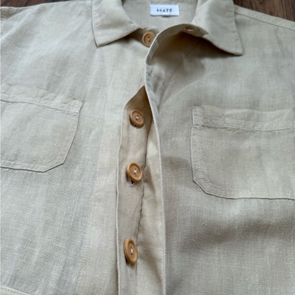 MATE the label linen long sleeve jumpsuit in natural size medium - Picture 6 of 15